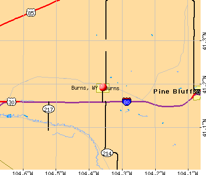Burns, WY map