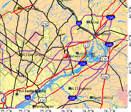 Hulmeville, PA map