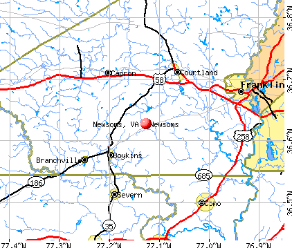 Newsoms, VA map