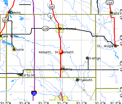 Kensett, IA map