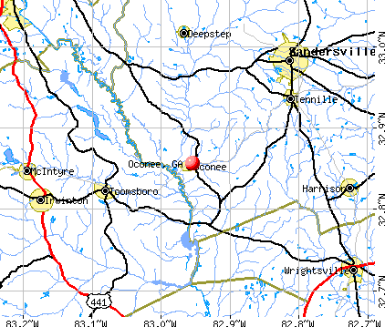 Oconee, GA map