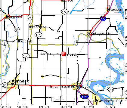 Wardell, MO map