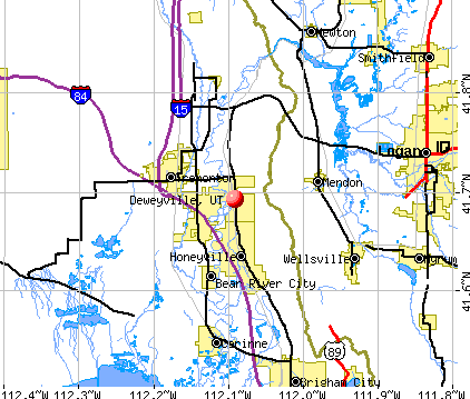 Deweyville, UT map