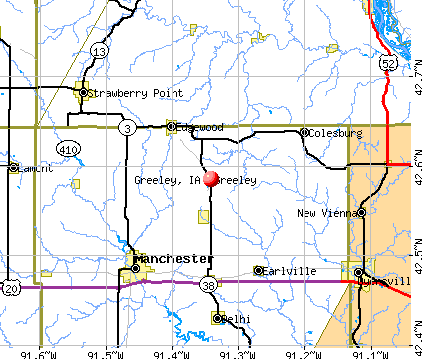 Greeley, IA map