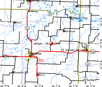 Walker, MO map