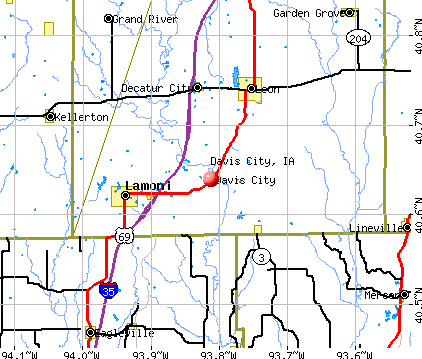 Davis City, IA map