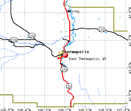 East Thermopolis, WY map
