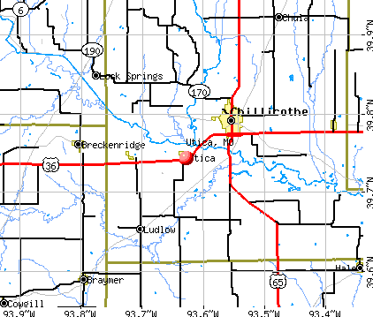 Utica, MO map