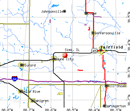 Sims, IL map