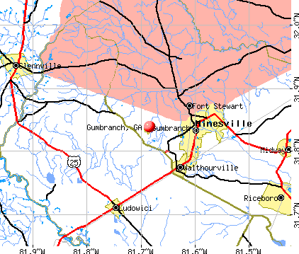 Gumbranch, GA map