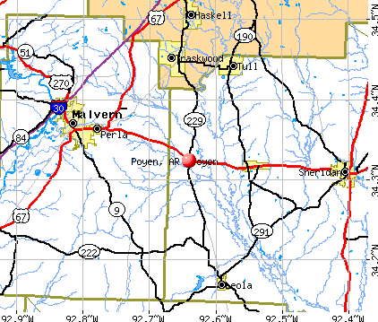 Poyen, AR map