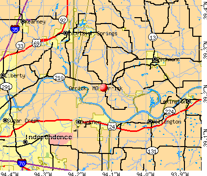 Orrick, MO map