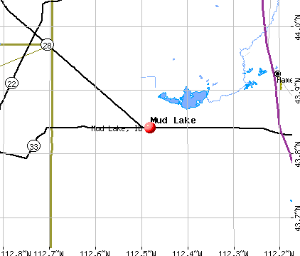 Mud Lake, ID map