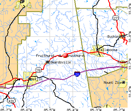 Fruithurst, AL map