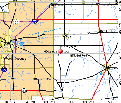 Alger, OH map