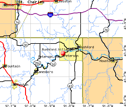 Peterson, MN map