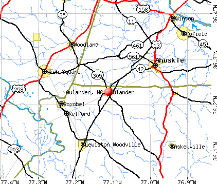 Aulander, NC map