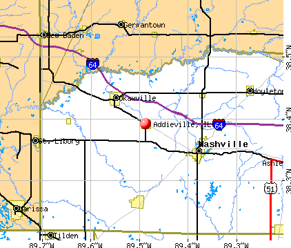 Addieville, IL map