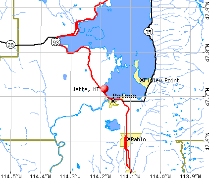 Jette, MT map