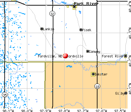 Fordville, ND map