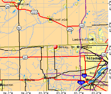 Berkey, OH map