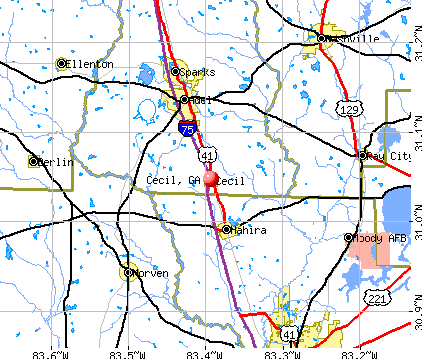Cecil, GA map