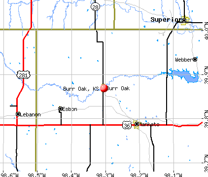 Burr Oak, KS map