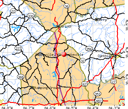 Sadieville, KY map