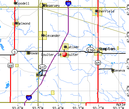 Coulter, IA map