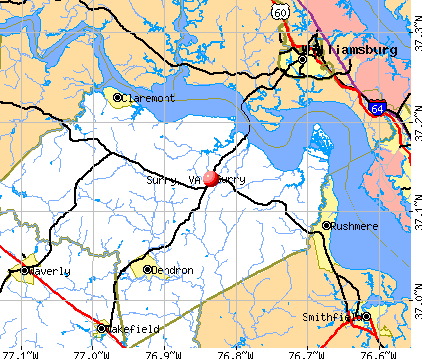 Surry, VA map