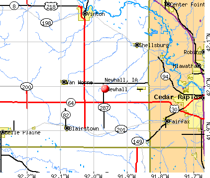 Newhall, IA map