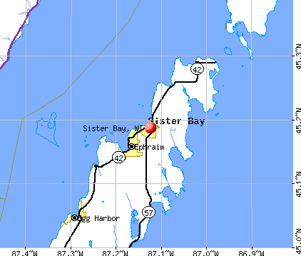 Sister Bay, WI map