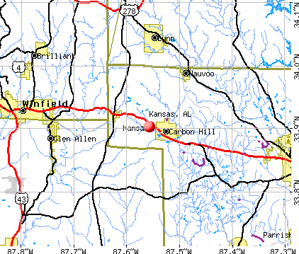 Kansas, AL map