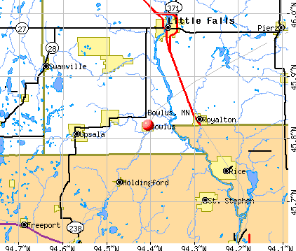 Bowlus, MN map