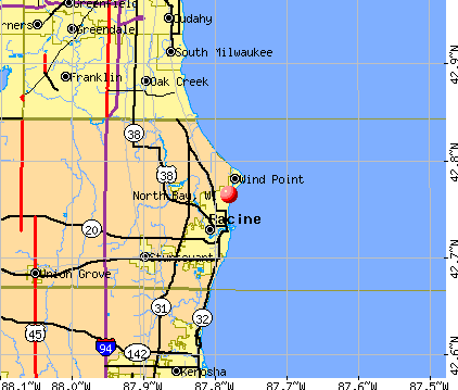North Bay, WI map