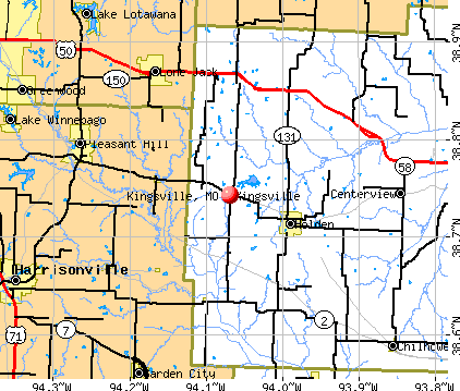 Kingsville, MO map