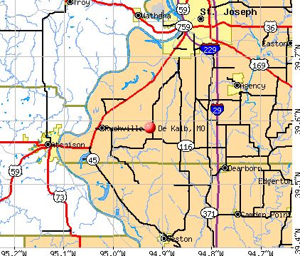 De Kalb, MO map