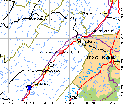 Toms Brook, VA map