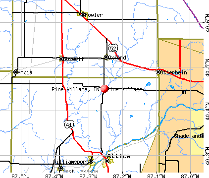 Pine Village, IN map