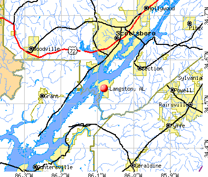 Langston, AL map