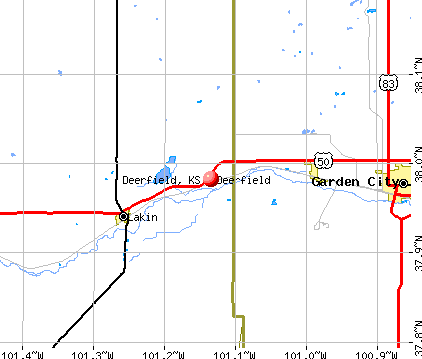 Deerfield, KS map
