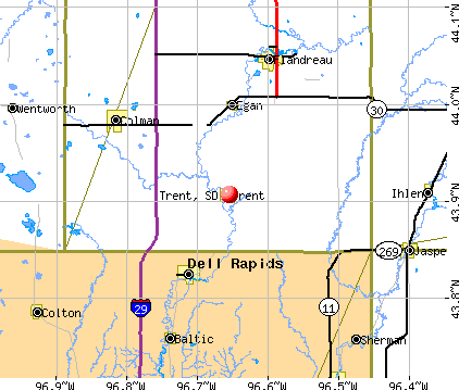 Trent, SD map