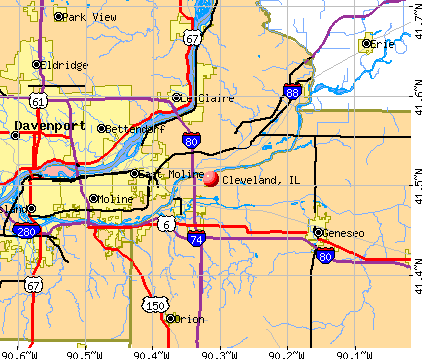 Cleveland, IL map