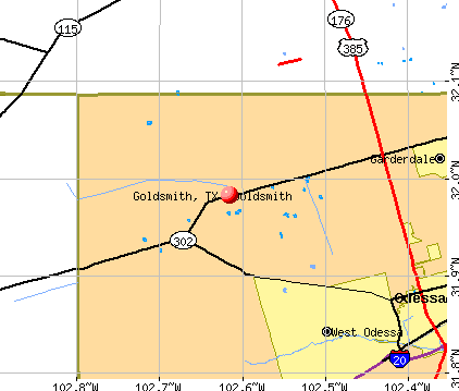 Goldsmith, TX map