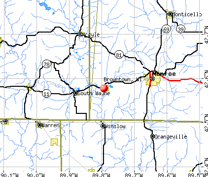 Browntown, WI map