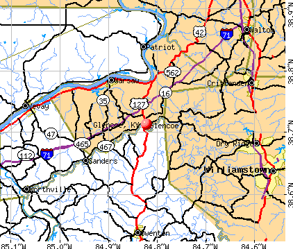 Glencoe, KY map