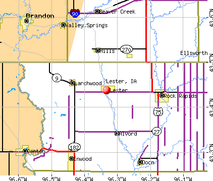 Lester, IA map