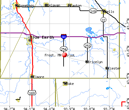 Frost, MN map