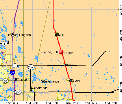 Pierce, CO map