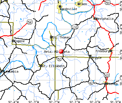 Meta, MO map